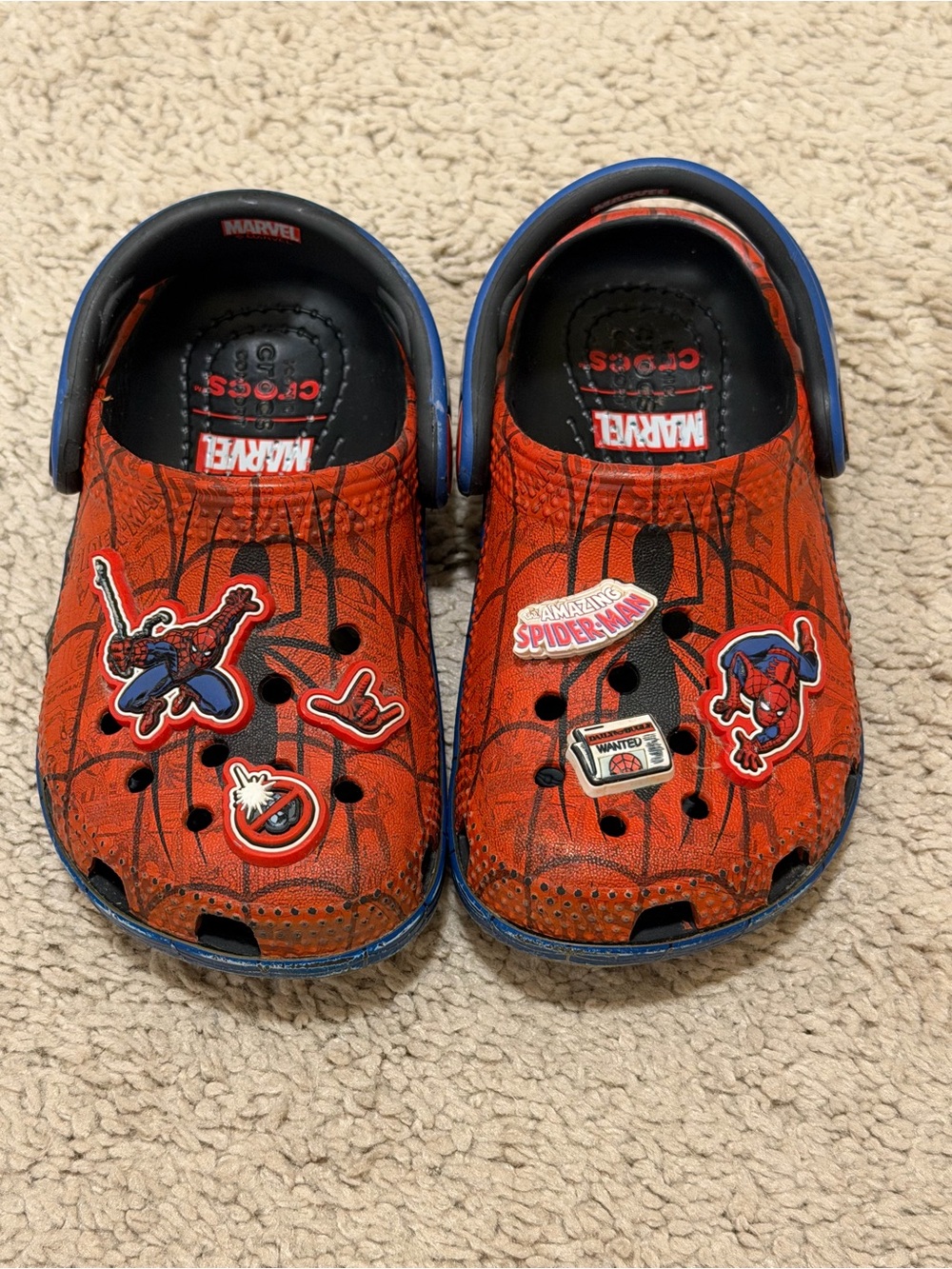 CROCS Kids' Spider-Man Red and Blue Clog Sandals